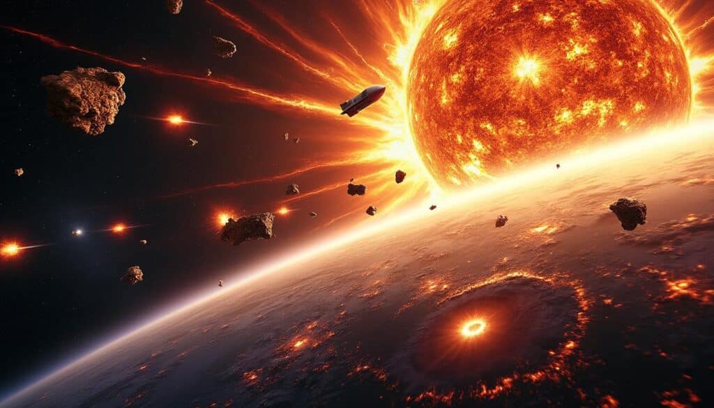 découvrez comment une tempête spatiale peut provoquer la rentrée atmosphérique prématurée de débris, impactant la sécurité et les opérations spatiales.