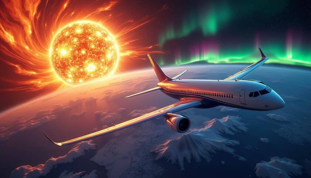 une tempête spatiale génère des risques accrus de radiations pour les vols polaires, impactant la sécurité des passagers et des équipements.